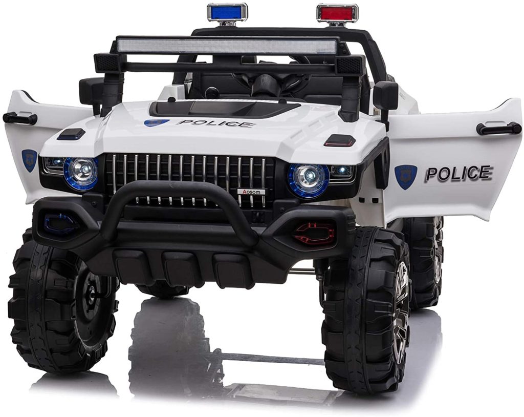 Aosom Kids 2Seater RideOn Police Truck Electric Ride On Car Kids